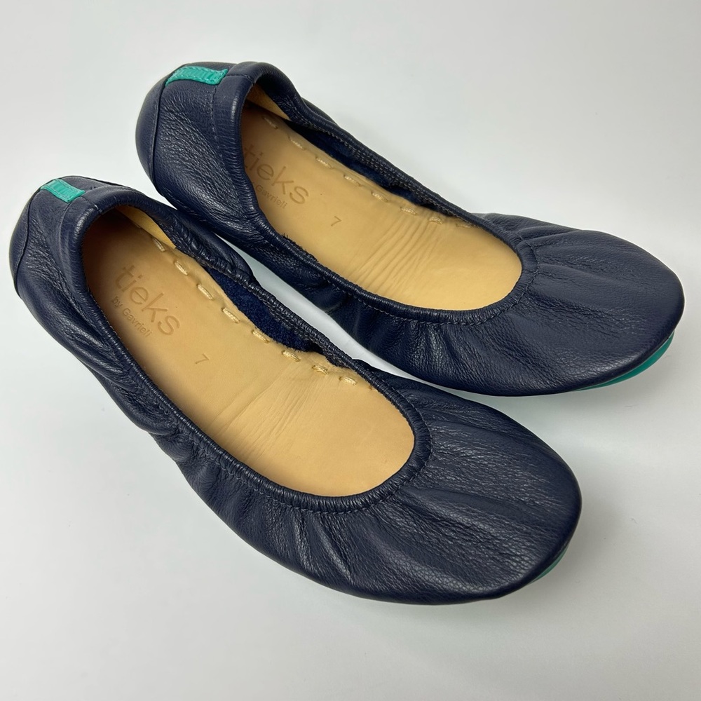 Tieks by Gavrieli Ballet Flats Shoes Blue Navy Leather Women's Size 7